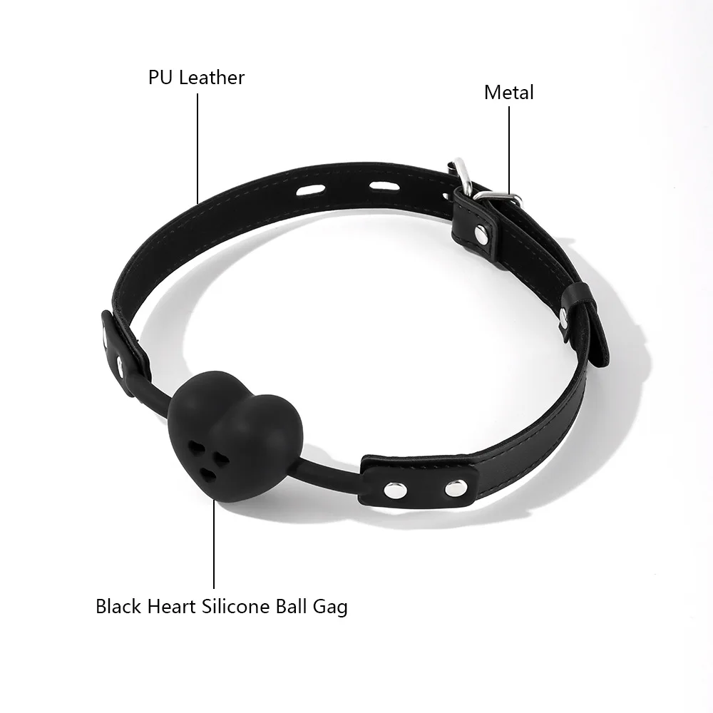 Заглушка в форме сердца с 3 отверстиями, силиконовый шарик, Заглушка с открытым ртом, бутафория SM, Альтернативная тренировка, аксессуары для пар