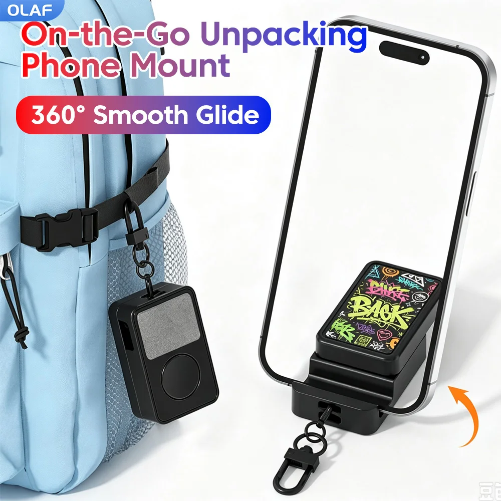 5-in-1 Multifunktionaler Mini-Handyhalter Schlüsselanhänger Tragbar 360° °   Telefonständer Verstellbare Handyhalterung für iPhone 15 16 17 iPad