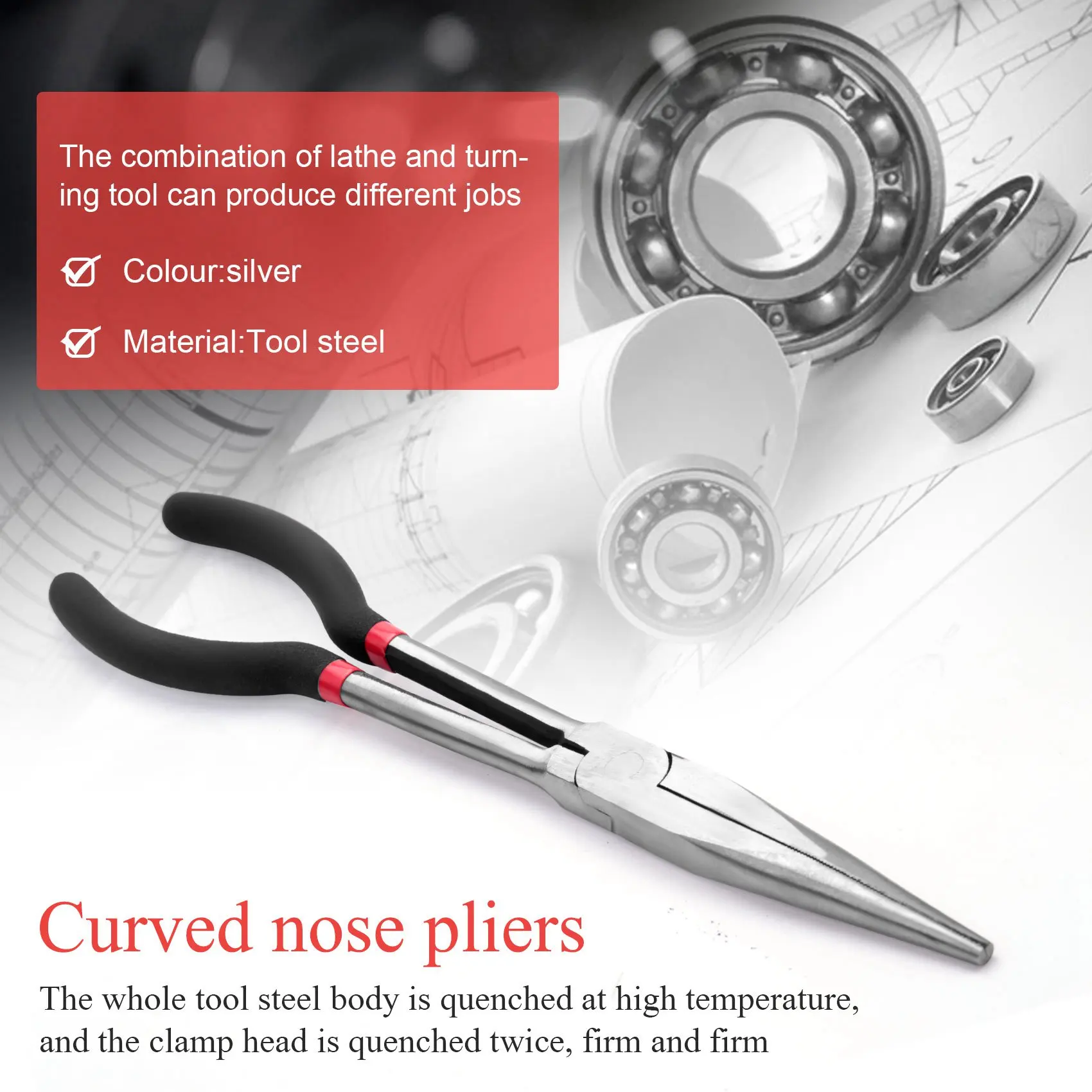 N88R Needle-Nose Pliers 11 Inch Super Long Needle-Nose Pliers with Long Handle Repair Tool 28cm