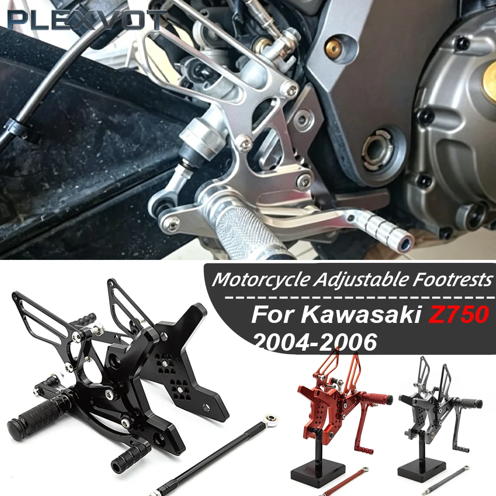 

For Kawasaki Z750 2004 2005 2006 Motorcycle Rearset Footrest Footpeg Adjustable Aluminum Rear Set Footrest Foot Peg Z750 04-06