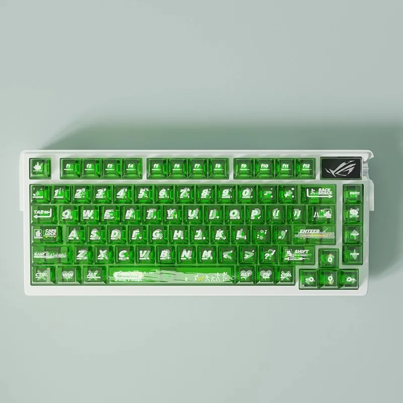 

Transparent Green Theme Keycaps 115 Keys PC Cherry Profile Custom Gaming Keyboard Caps for wooting Mechanical Keyboard Gift