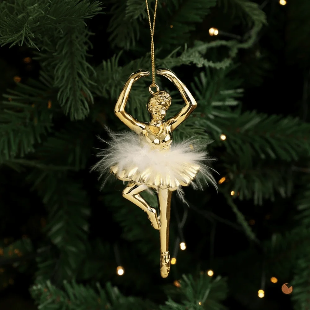Plastic Electroplated Ballet Girl Pendants DIY Exquisite Christmas Festive Decor Decorative Christmas Tree Ornaments