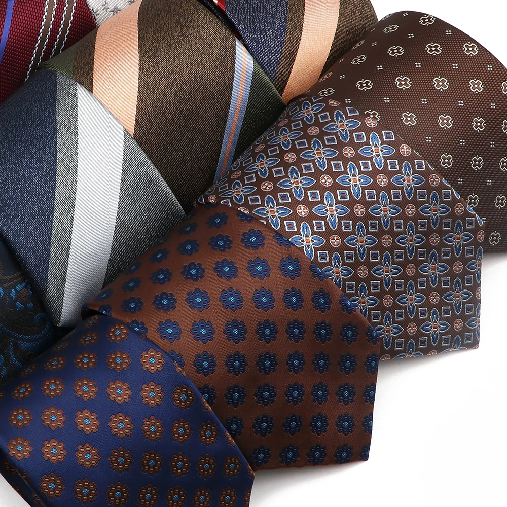 Men's Formal Classic Simple Striped Floral Pattern 8CM Jacquard Wedding Necktie Business Tie Leisure Daily Wear Gift Accessories