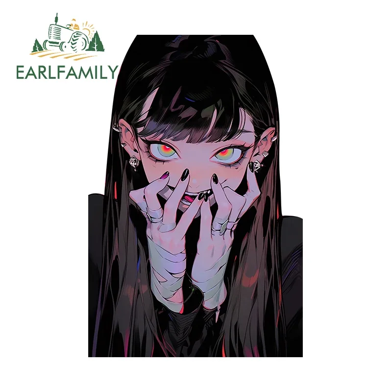 EARLFAMILY Tattoo Girl Decals Sexy Devil AI Succubus Decoration Waterproof Trunk Rearview Mirror Scratch Proof Car Stickers