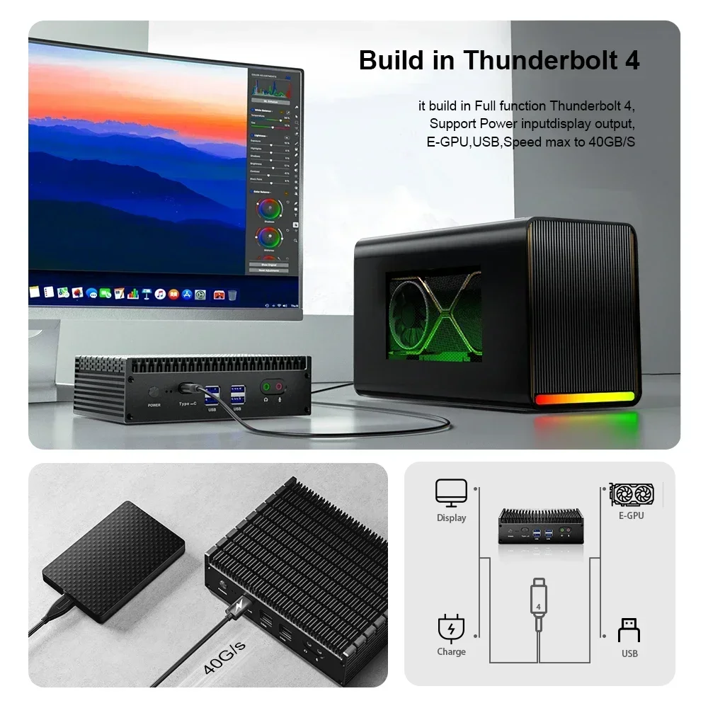 Chatreey IT12-F Fanless Mini PC Intel Core 12 Gen i5 1235U i7 1255U Dual LAN 4K Output Supoort Windows 11 Industrial Computer