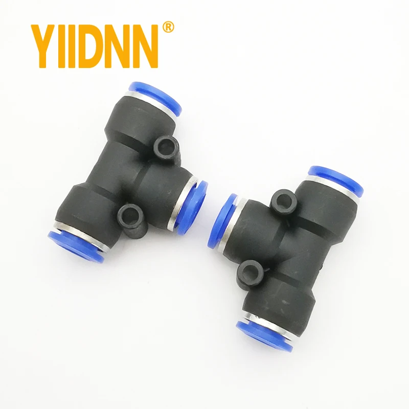 PE Pneumatic Fittings Plastic T Type 3-way For 4mm 6mm 8mm 10mm Tee Tube Quick Connector fitting