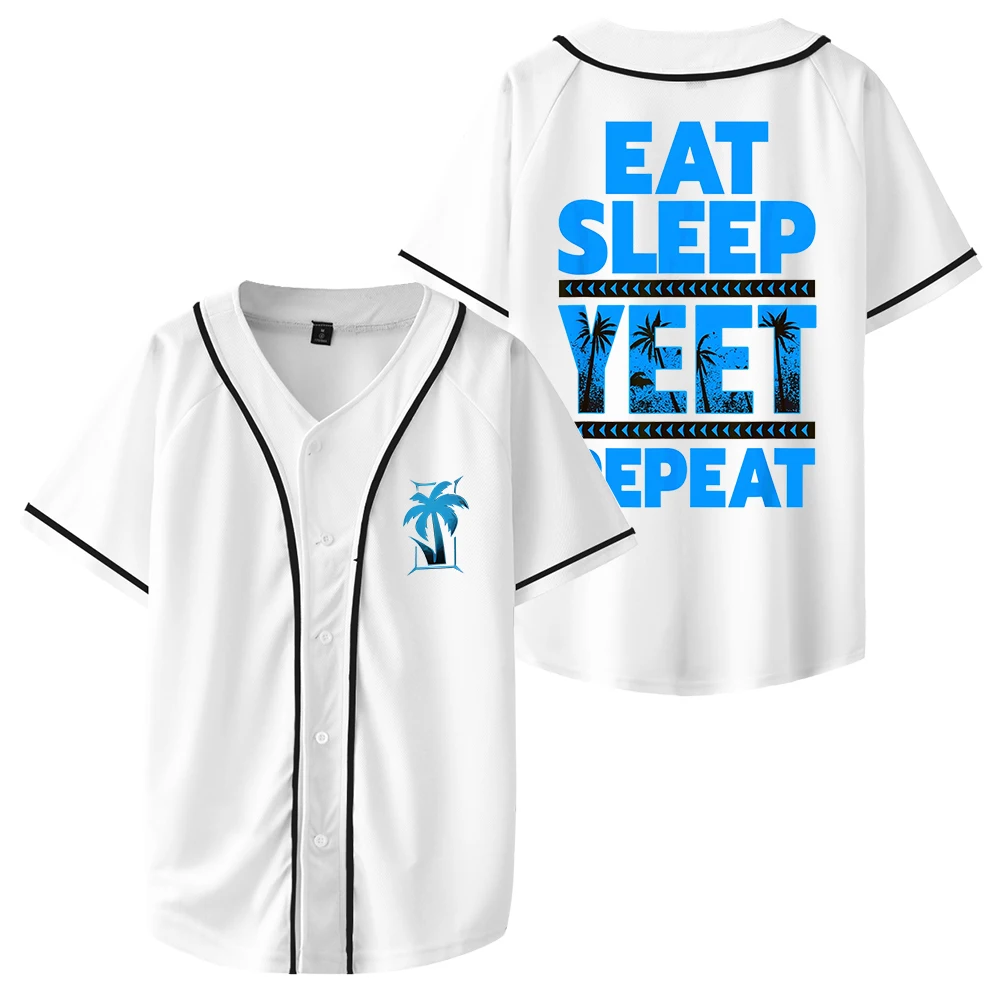 Jey Uso Eat Sleep Yeet Repeat Baseball Jersey V-Neck Short Sleeve Streetwear Tee Men Women University Uniform Tops