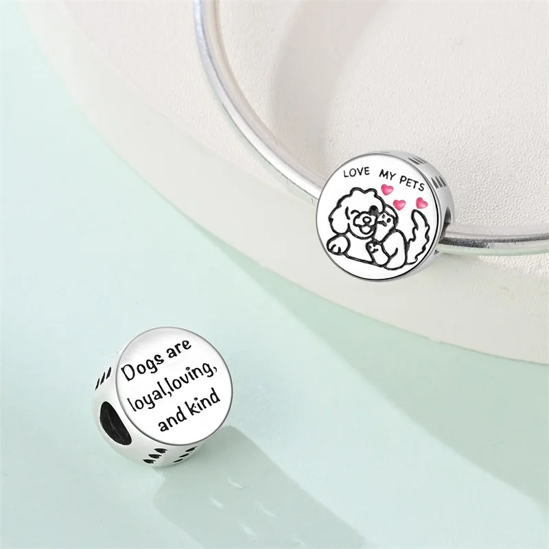 New Style 925 Sterling Silver Little Dog Charms Beads Fit 3mm Original Bracelet DIY Women Exquisite Birthday Party Jewelry Gifts