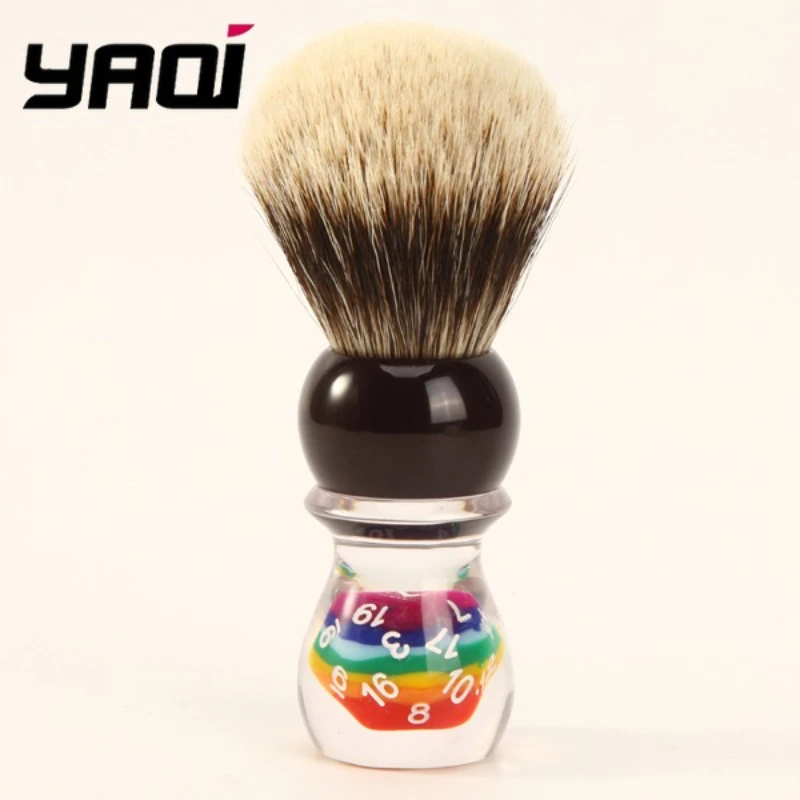 Yaqi Men's Shaving Brush Holder 26mm with Lucky Dice Design Two Band Hair Quality Pure Grooming Accessory