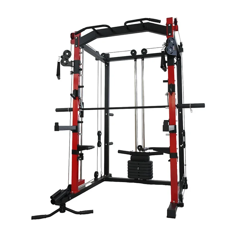 Multi function Home Gym Equipment Pull Up Bar Weight Stack Squat Rack With Smith Machine