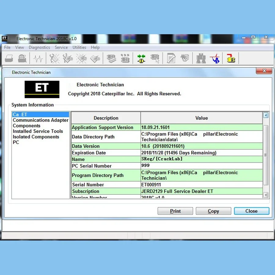 

2025 для Cate ET Electronic Technician и Perkins EST Electronic Service Tool с заводским паролем для ET3 + Nitro