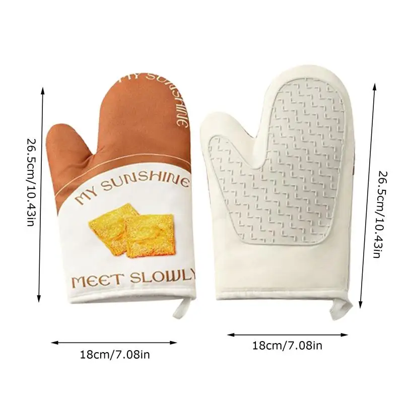 Kitchen Mitts For Oven High Heat Oven Mitts Anti-Slip Insulated Gripper Insulator Guard Pot Holders Gloves For Baking Grilling