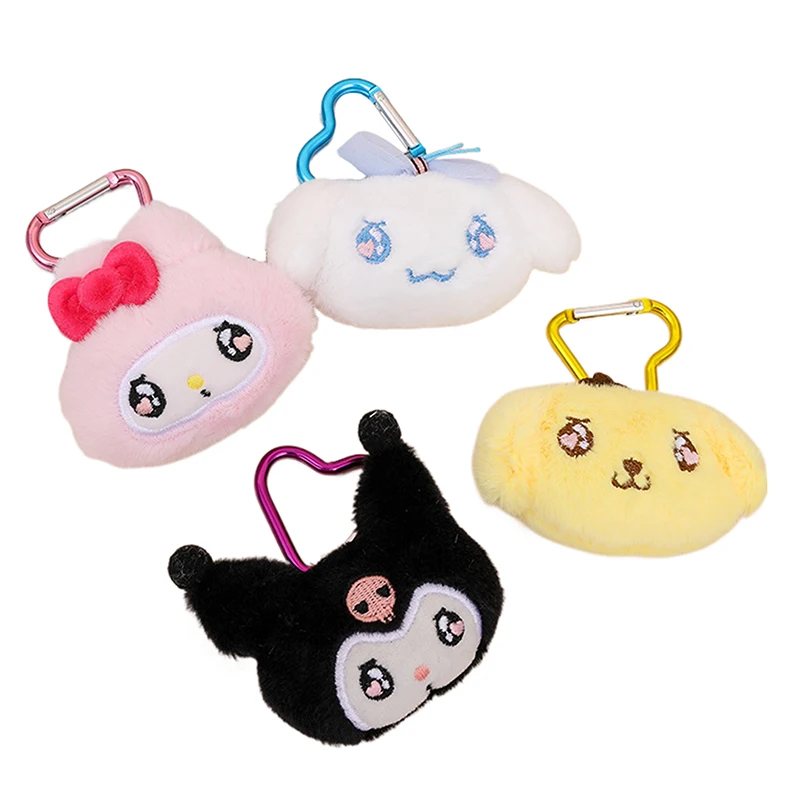 Cartoon Sanrio Anime Cinnamoroll Kuromi Melody Purin Pochacco Keychain Plush Toy Keychain Pendant Backpack Hangings Decoration