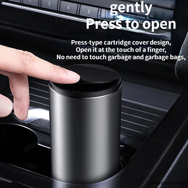 Baseus Mini Telescopic Car Trash Can Highquality Aluminum Alloy Trash Can 3 Seconds To Open for Collect Garbage In The Vehicle