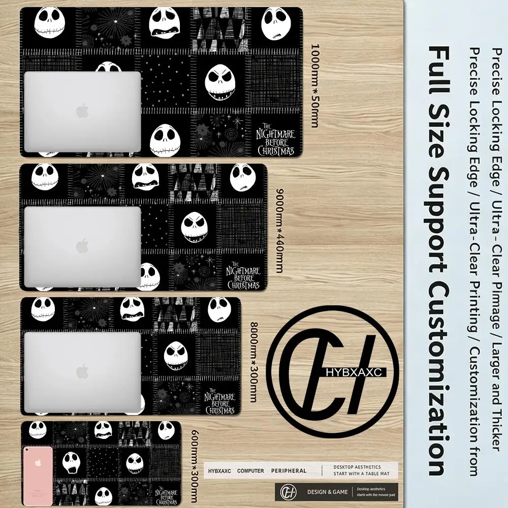 The Nightmare Before Christmas Jack Skellington Mouse Pads Extended Gaming Keyboard Mats Large 100x50cm XXL Gamer Mousepad