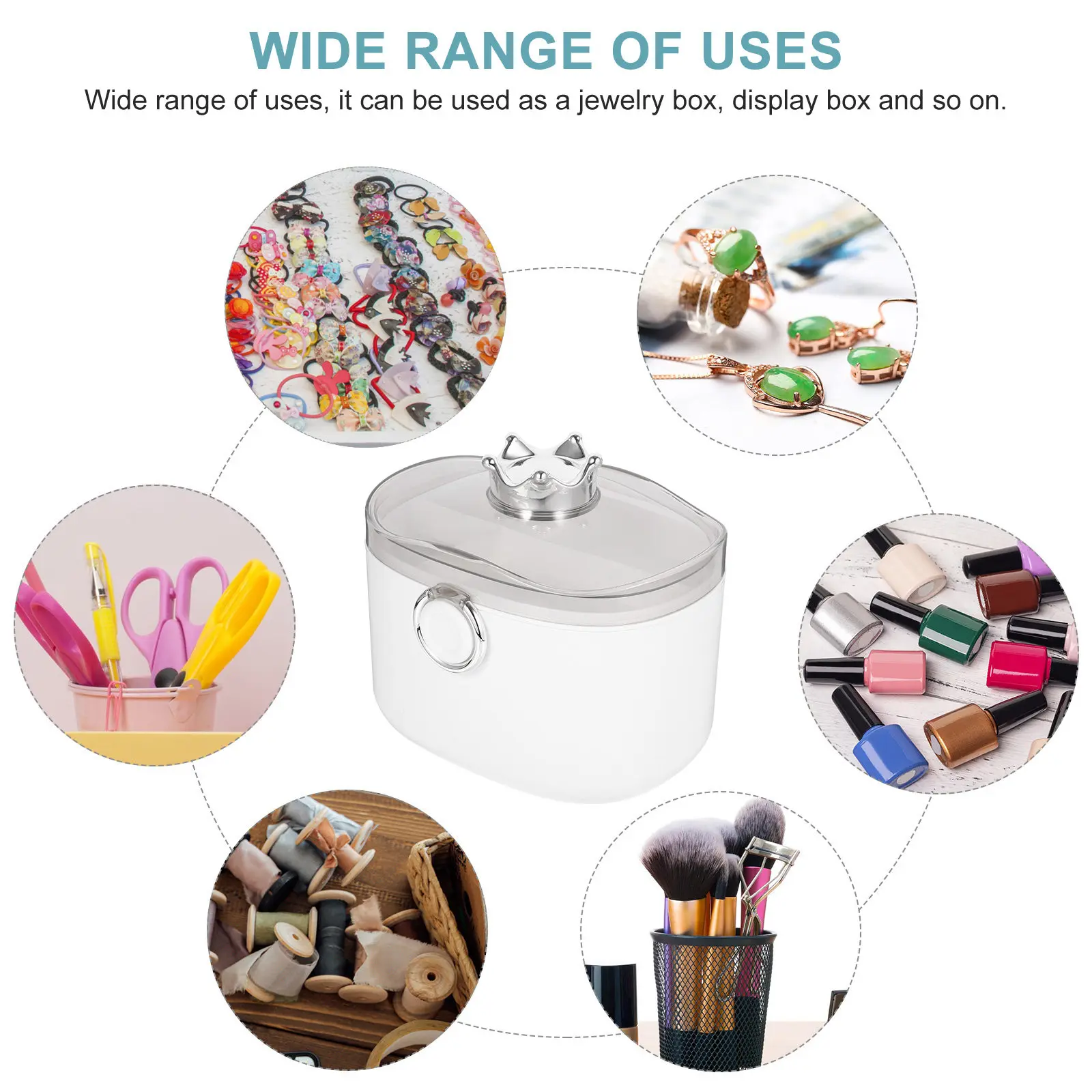 Hair Accessories Organizer Double Layer ABS PP Storage Box for Hair Ties Clips Desktop Jewelry Organizer Portable Case