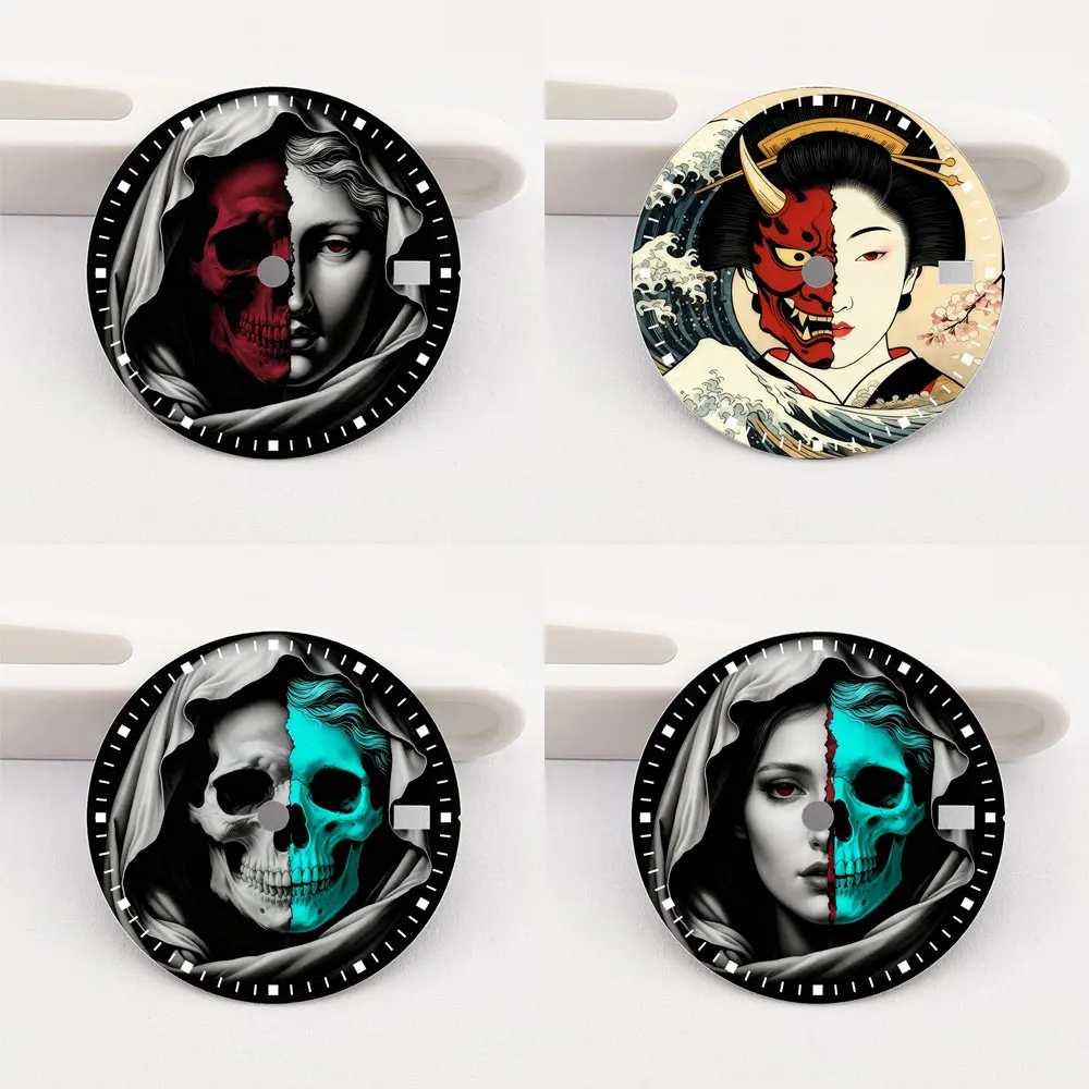 285mm腕時計文字盤-nh35文字盤-カスタムパターンカラー印刷-nh35文字盤-nh35-36ムーブメント対応-腕時計アクセサリー