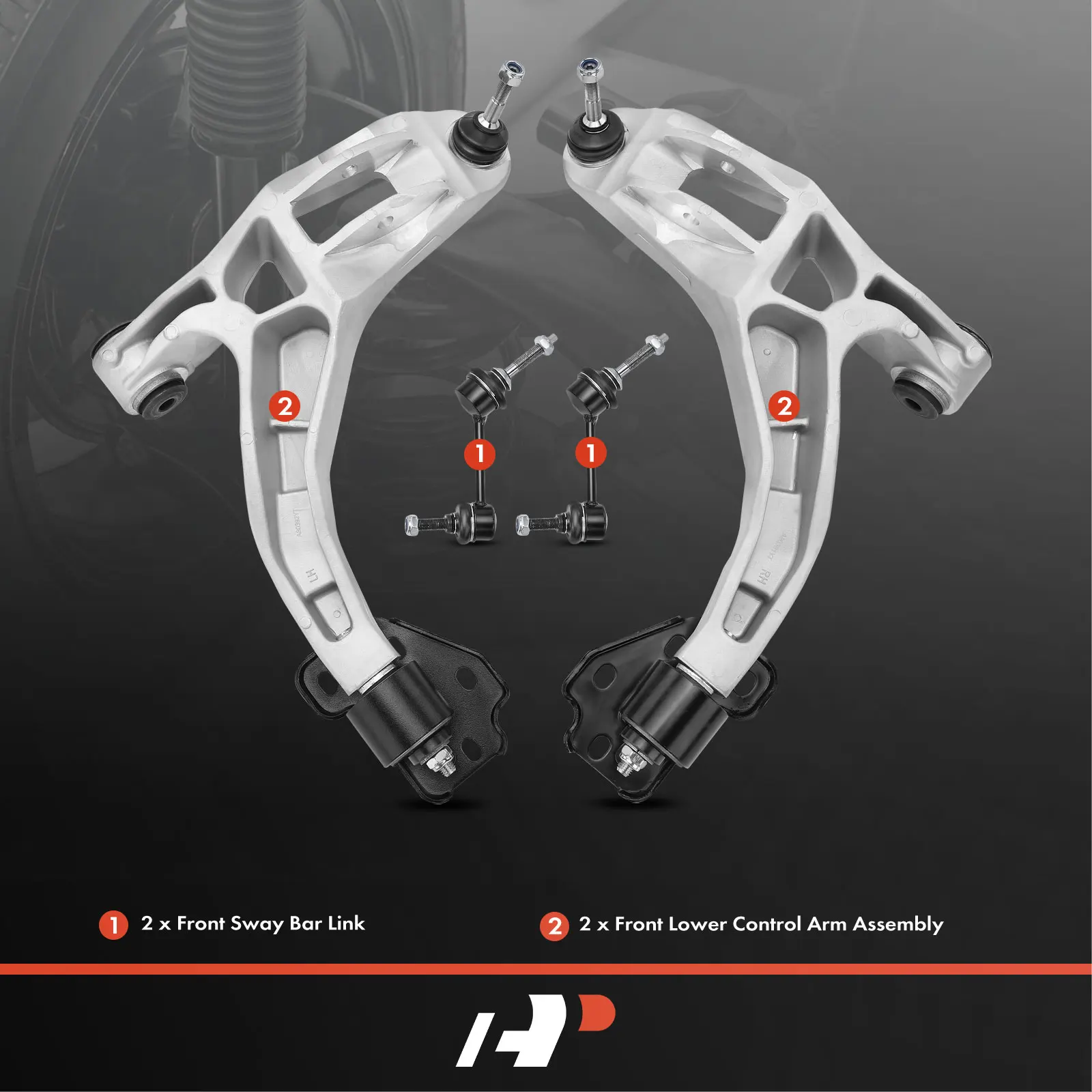 A-Premium 4x Front Control Arm with Ball Joint Sway Bar for Ford Crown Victoria 2003-2006 Lincoln Town Car 2003-2006