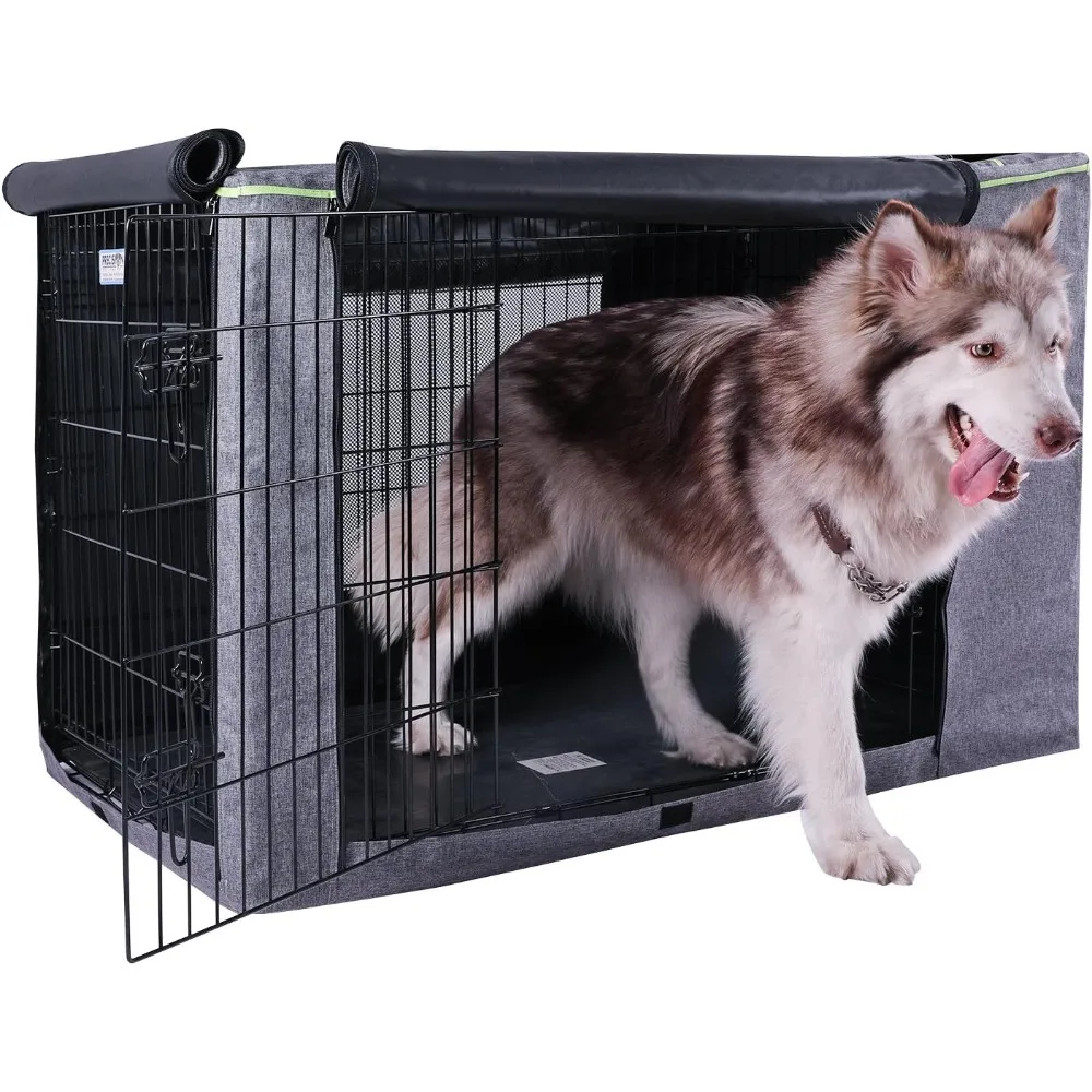 

Cover, Fits 42 Inches Wire Crate Kennel (Double Doors), Grey