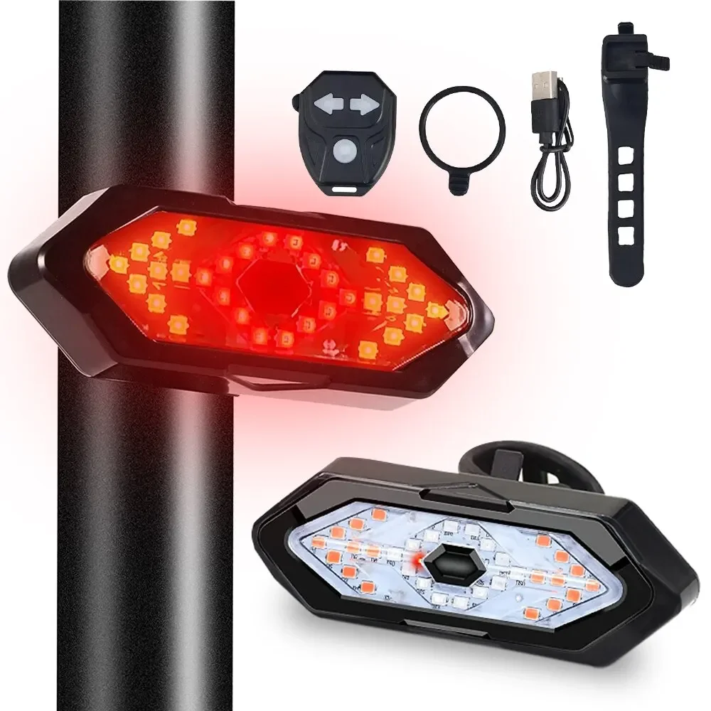 AliExpress NONE Bike Turn Signal Rear Light Remote Bicycle Lights LED USB Rechargeable Bicycle Lamp Bike Wireless Warning Tail Light