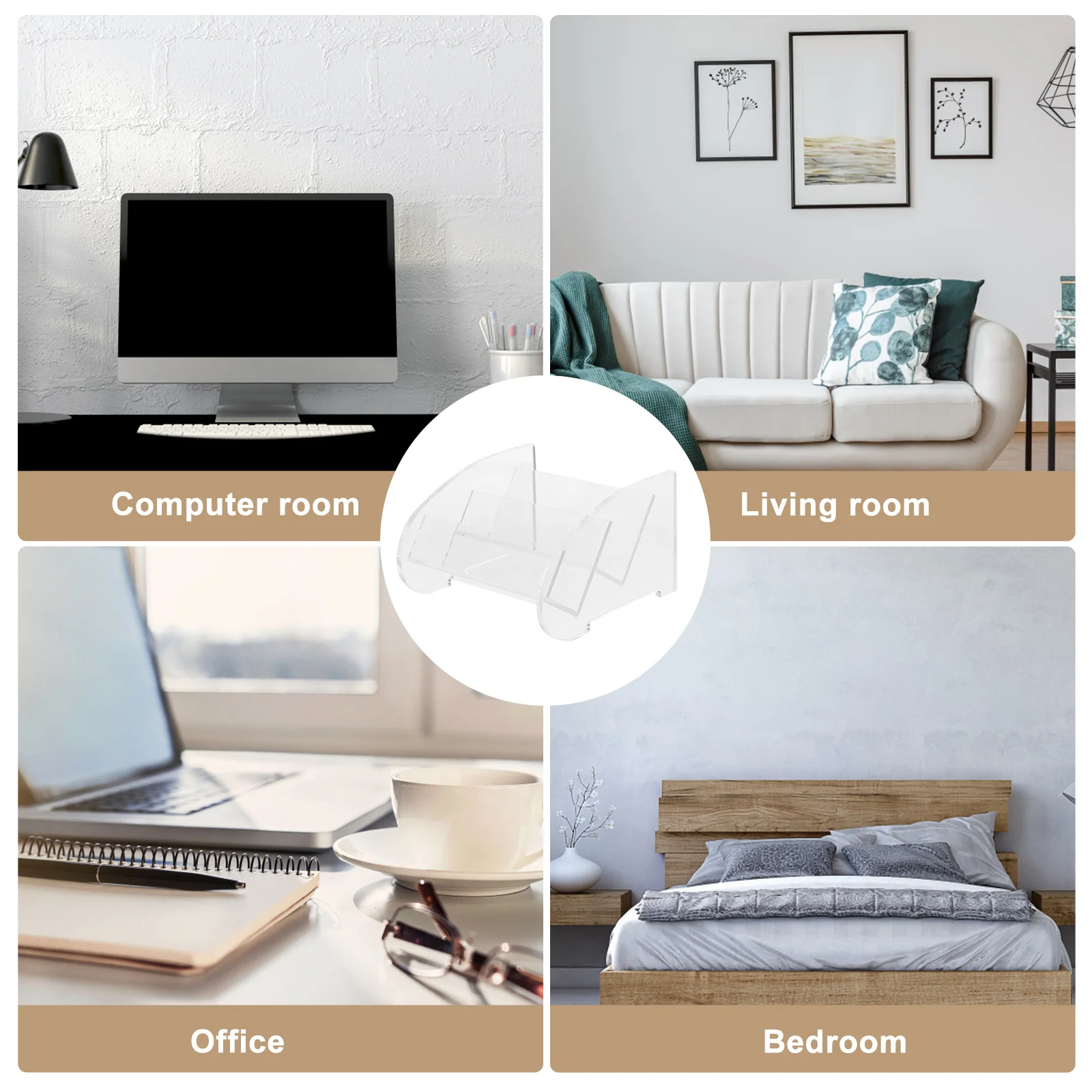 

Business Card Holder Acrylic Display Stand Transparent Desk Organizer Name Card Base Professional Office Table Cards Storage