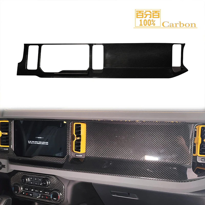 Real Carbon Fiber Interior  Driver Side Dashboard Cover Dash Kit for Ford Bronco 2021+ Interior