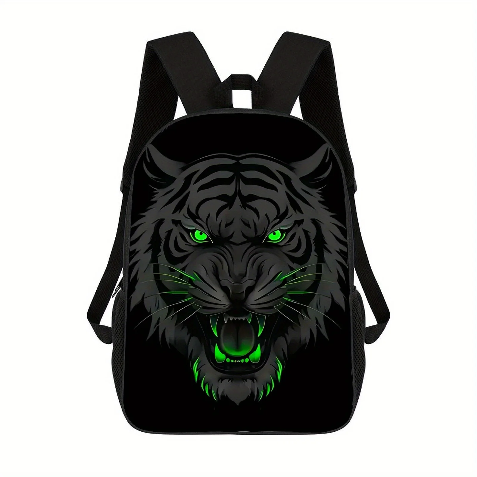 

1-Piece Lightweight Black Neutral Printed Backpack, Printed Backpack - Adjustable Strap, Unisex School Bag, Leisure Travel