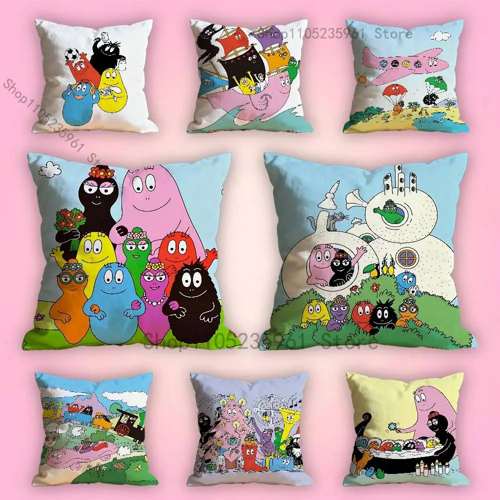 

B-Barbapapa Pillow Cases for Bedroom Living Room Sofa Home Decor Polyester Cushion Cover with Zipper