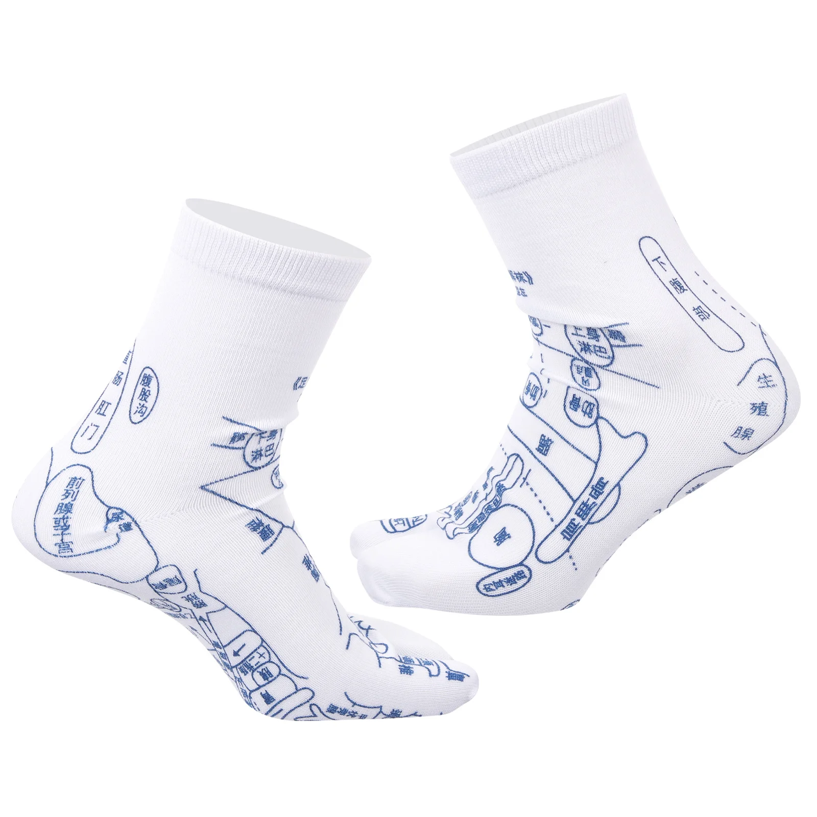 1 مجموعة 1 مجموعة من تدليك القدم العلاج بالابر ريفليكسولوجي الجوارب للجنسين جوارب قطنية مرنة مع مخطط نقاط الوخز واضحة للاستخدام المنزلي