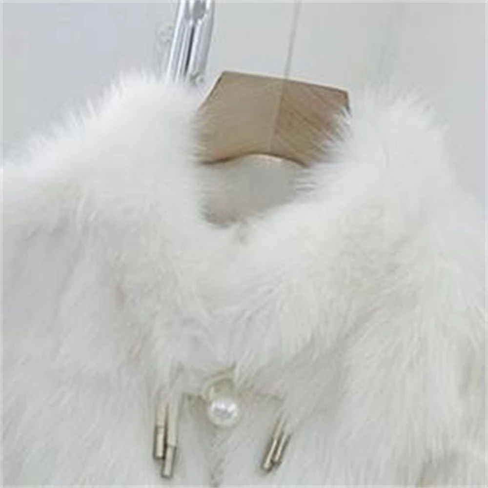 Elegant Lmitation Fox Fur Coats Women's Winter Overcoat 2024 Thick Warm Outerwear Furry Faux Fur Jacket Warm Clothing Tops