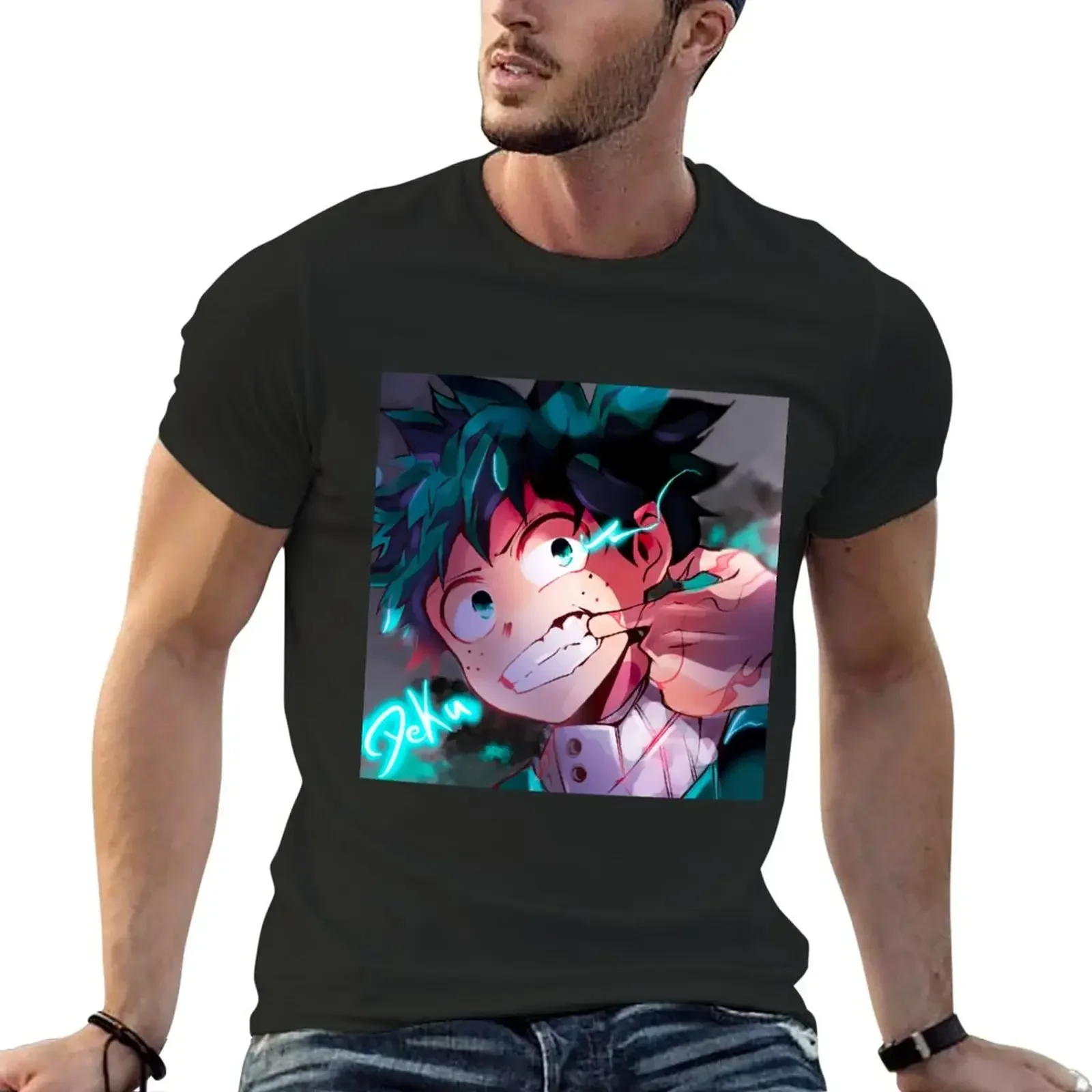 

Новая футболка Deku, одежда в стиле хиппи, быстросохнущая рубашка, футболка на заказ, футболка для мальчика, мужские большие и высокие футболки