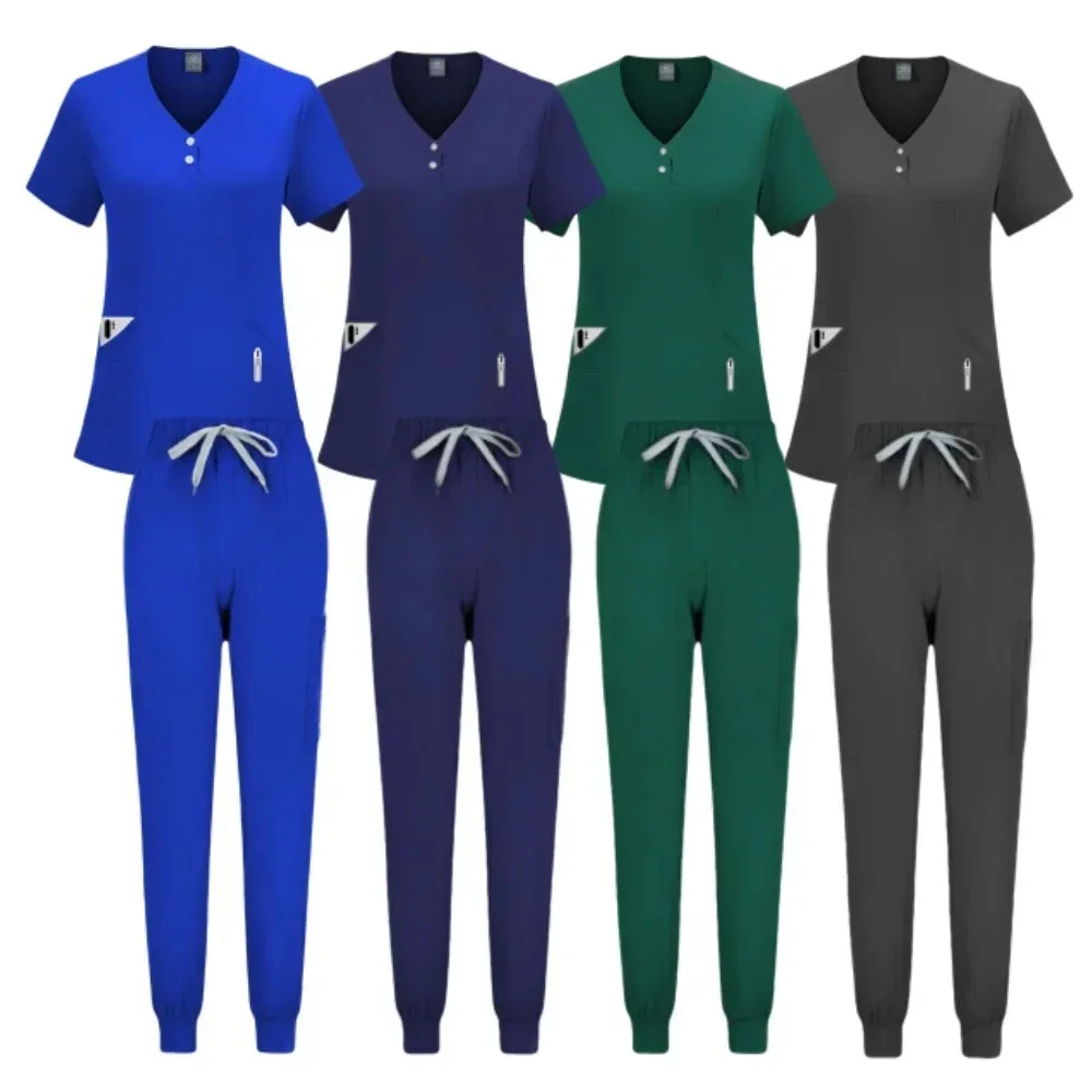 

Surgical Uniforms Woman Scrub Set Medical Nurse Beauty Salon Workwear Clinical Scrubs Top + Pant Spa Doctor Nursing Tunic Suit