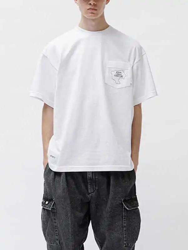 

WTAPS Повседневная круглая футболка Ne ort Sve, мужская свободная футболка из дышащего хлопка, летний топ, модный брендовый топ...