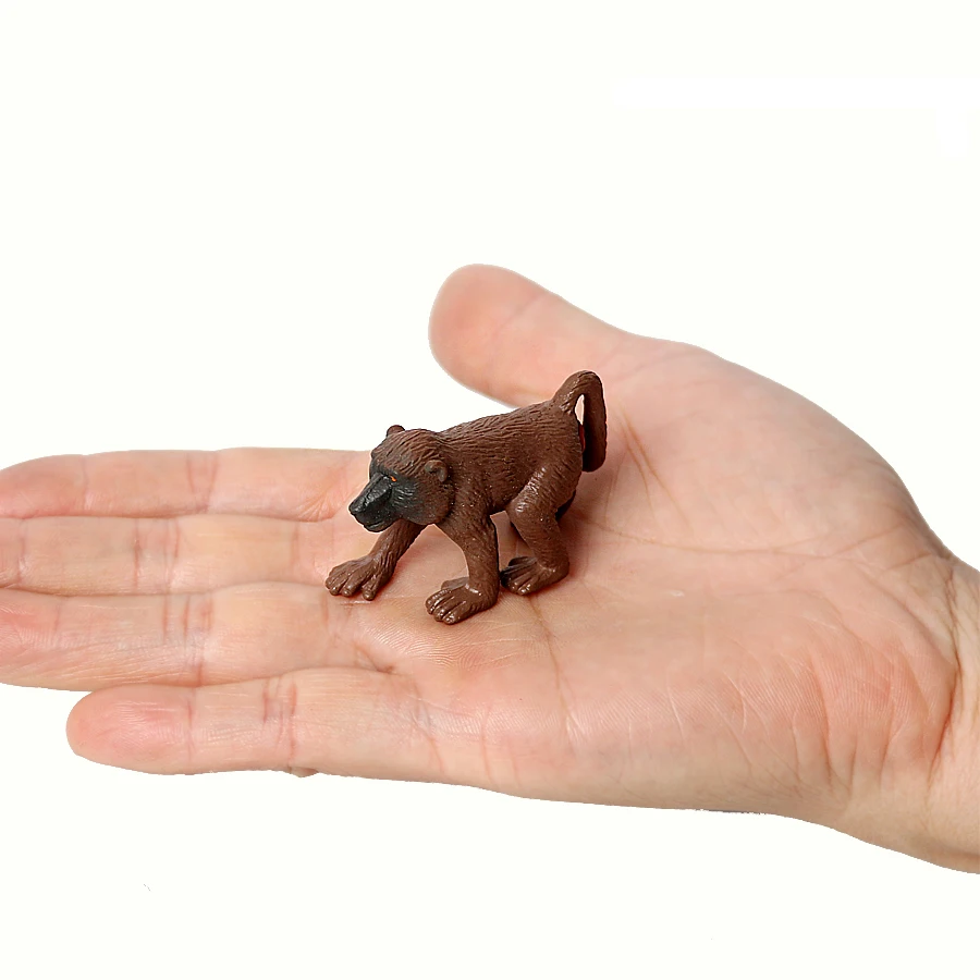 6 pçs animal selvagem gorila, chimpanzé, mandrill, babuíno, esquilo macaco modelo figuras de ação coleção miniatura educação brinquedo presente