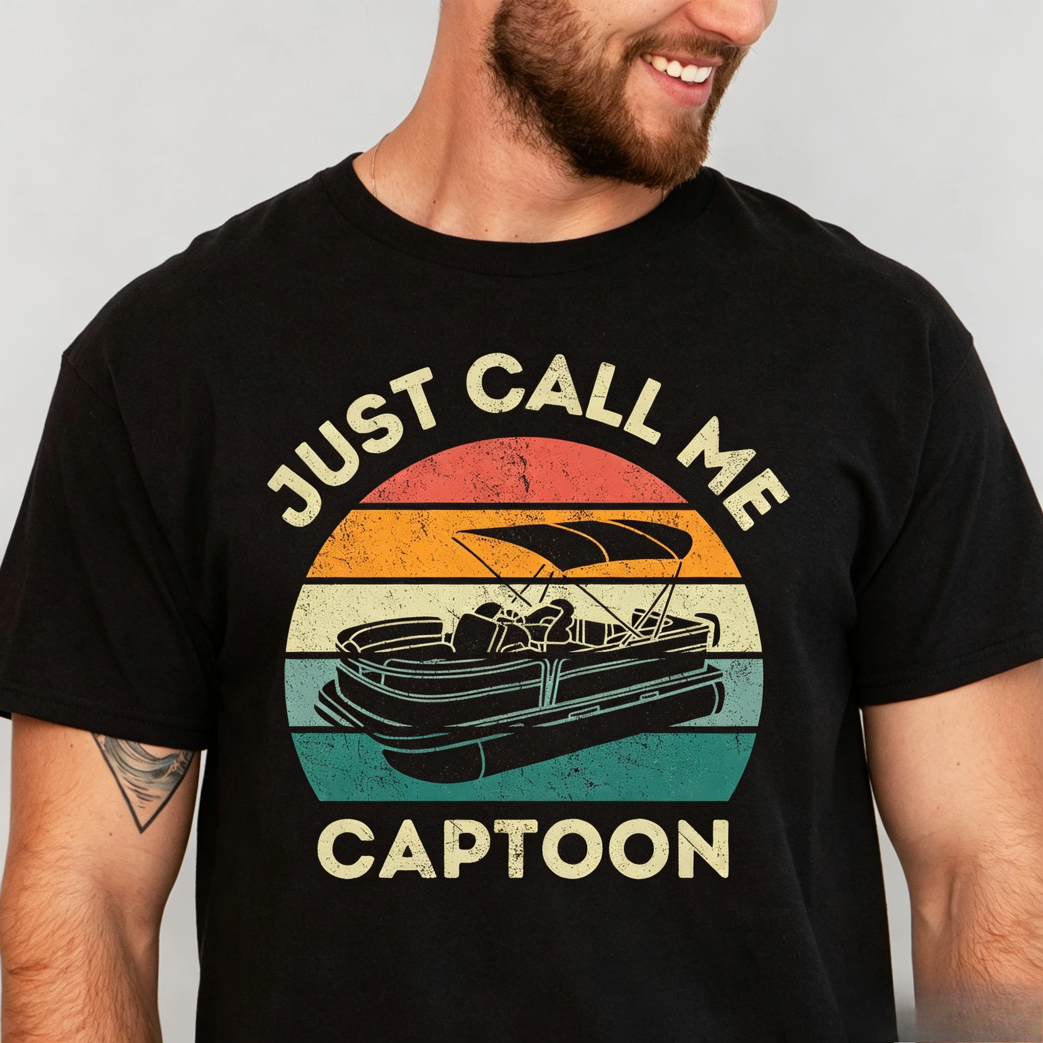 Funny Pontoon Shirt, Pontoon Boat Captain, Retro Vintage Boat, Gift for Boat Owner, Pontoon Dad & Grandpa, Lake Lover Shirt