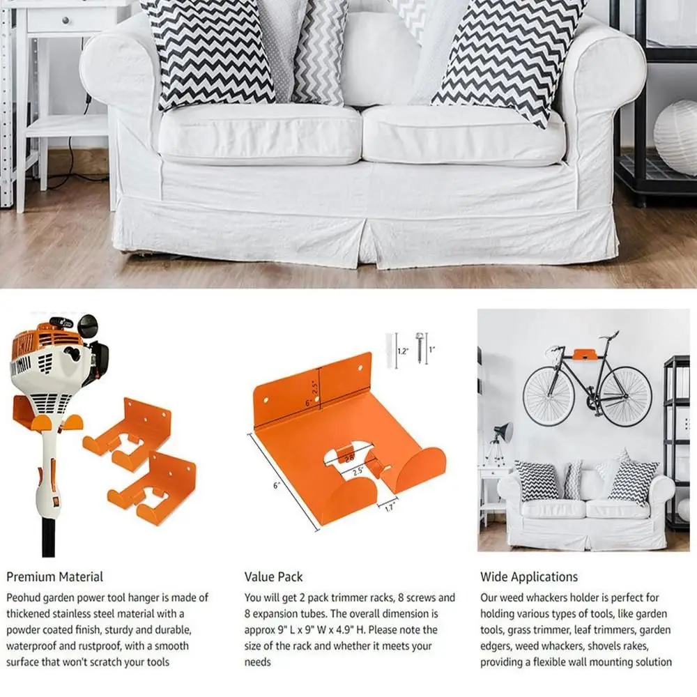 

1 шт. настенный держатель для измельчения сорняков, сверхмощный регулируемый садовый триммер для травы, железная стойка для экономии места