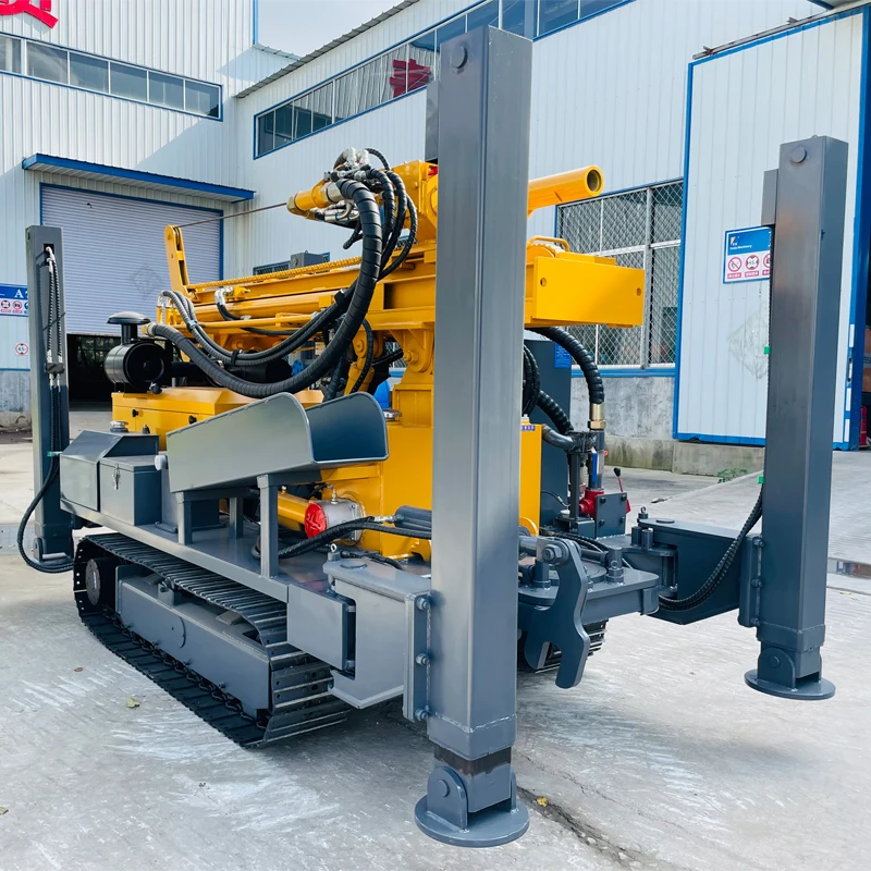 Macchine per impianti di perforazione per pozzi d'acqua DTH da pozzo diesel montate su cingoli da 300 m