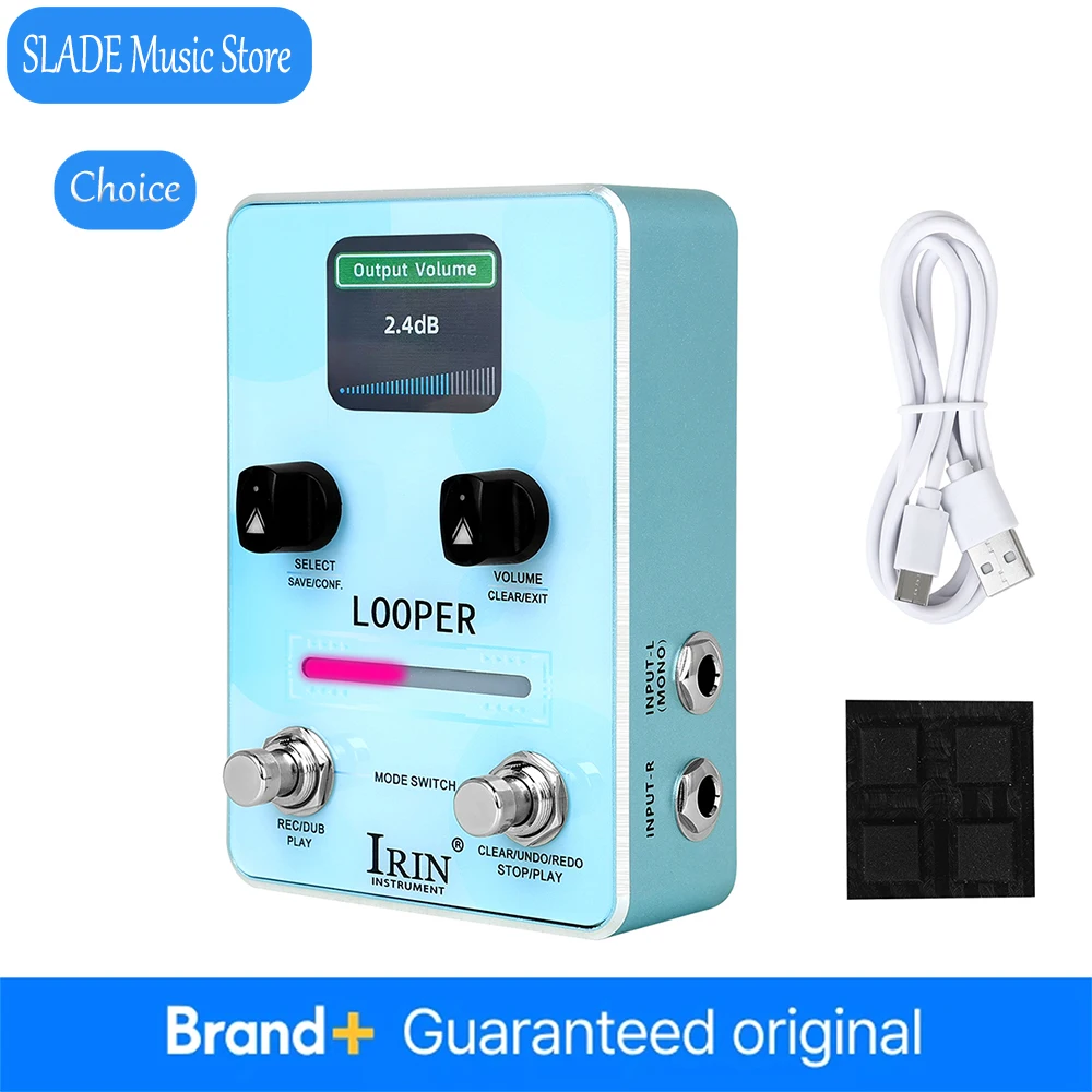 IRIN XS-02 Guitar Pedal Phrase Loops&Drum Effects Pedal 40 Storage 160 Minutes Recording Time Electric Guitar Accessory