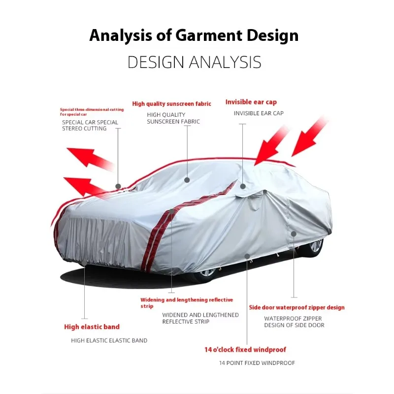 OEM Car Accessories  210D 190T Waterproof and UV Protection Universal Model Can Be Customised Car Cover