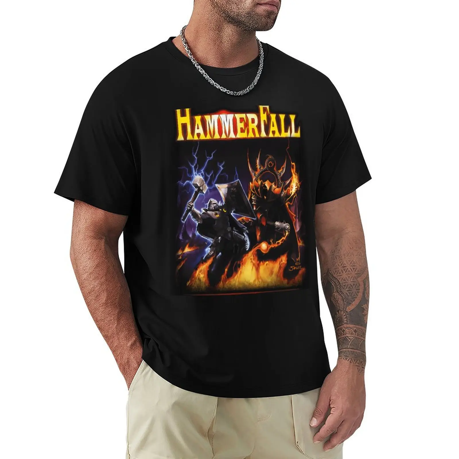 

Hammerfall - Crimson Thunder T-Shirt Non-Shrink Basic Cotton T-Shirt