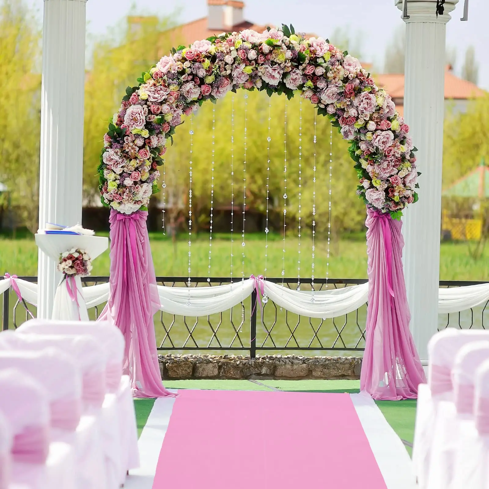 Wedding Walkway Carpet Non Woven Ceremony Party Stage Carpet Non Slip Running Walkway Carpet