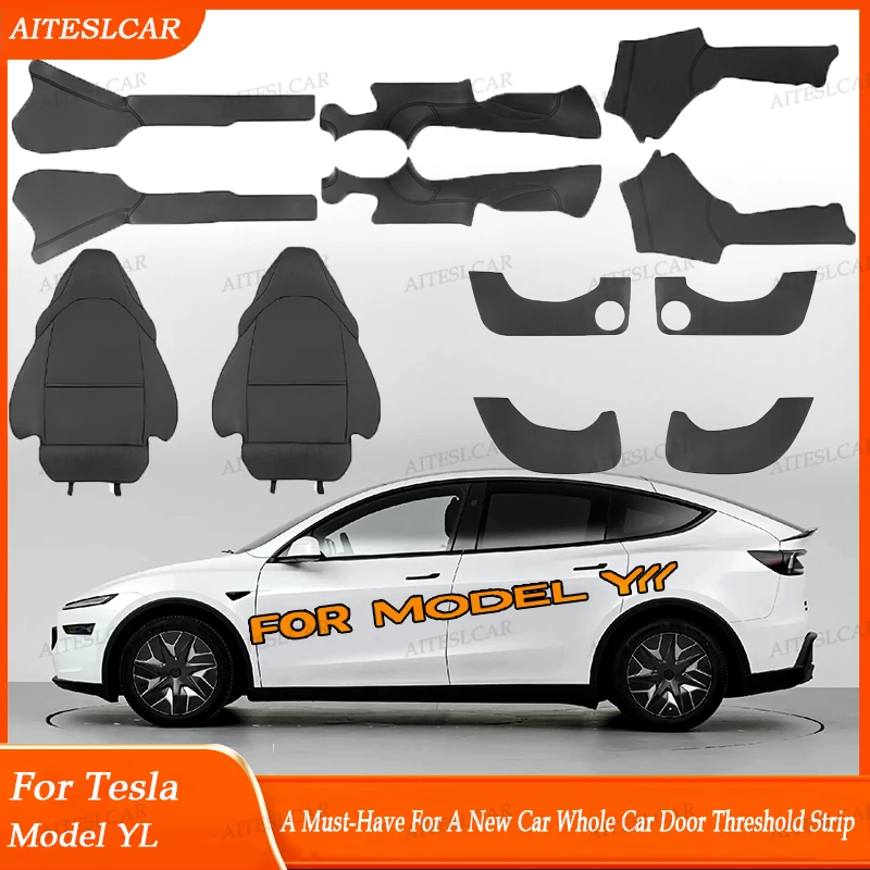 

4 8PCS Door Sill Protector for 2026 Tesla Model Y L Lanch Door Sill Guards Anti-Kick Door Entry Cover Pads Mats Accessories
