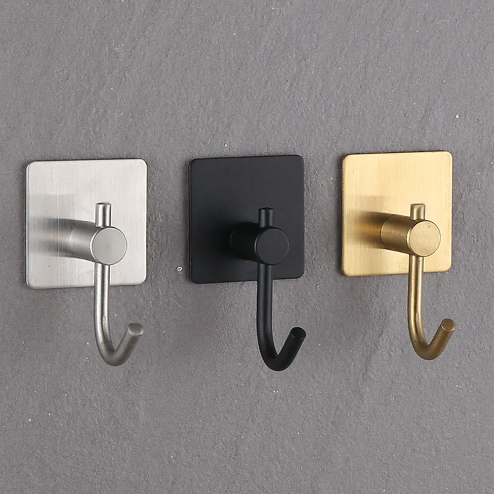 

Self Adhesive Home Kitchen Wall Door Hook Key Rack Kitchen Towel Hanger Aluminum Towel Coat Robe Hook Bathroom Accessories