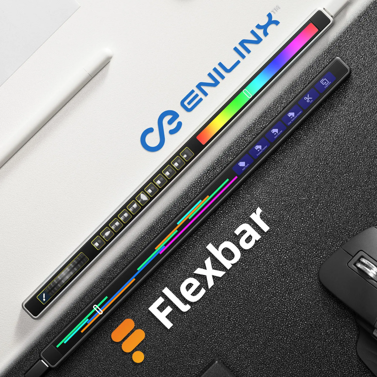 Flexbar Desktop Touch Shortcut Device 2K AMOLED Screen Macro Controller for PC Linux Streamers Creators Programmers Custom Keypa