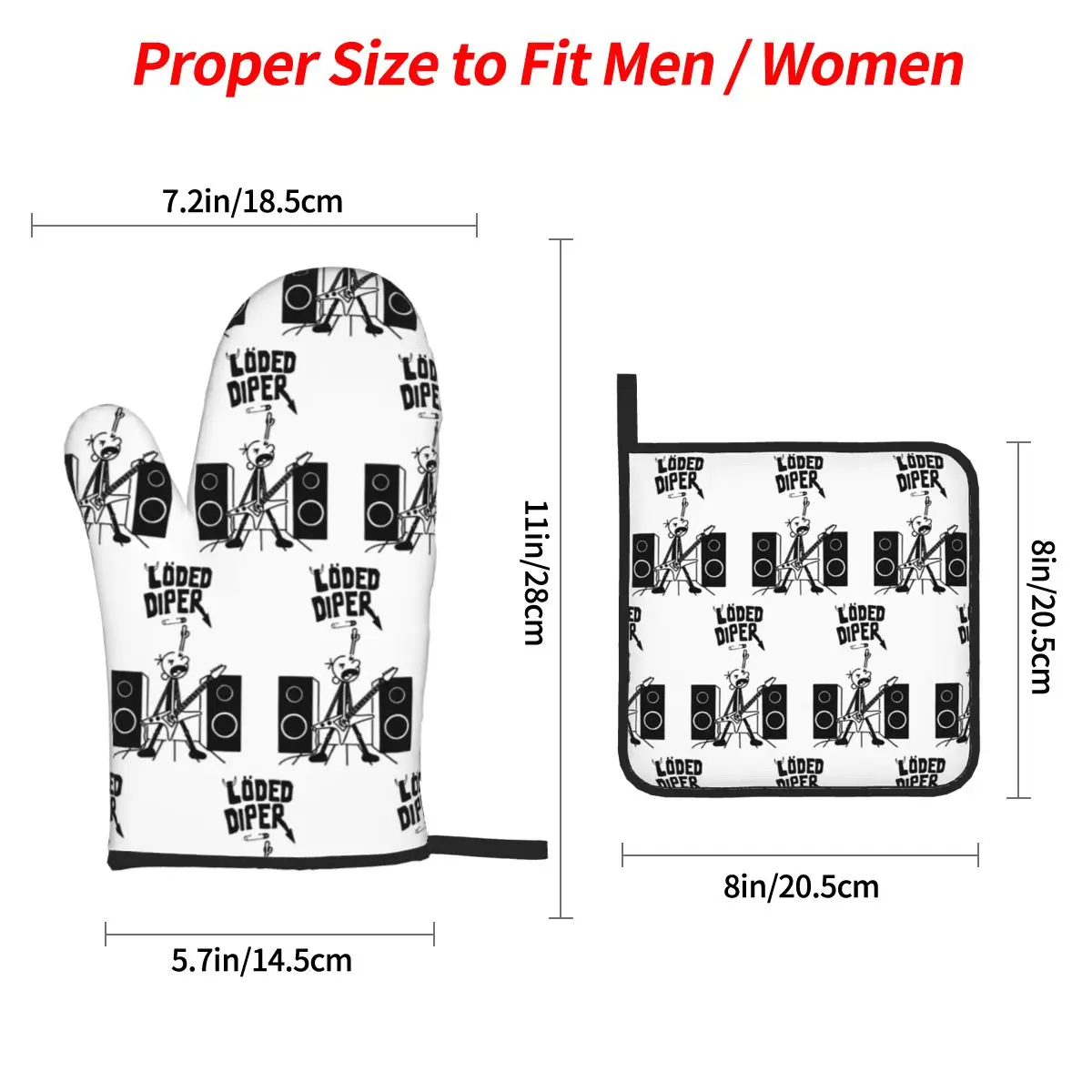 Diary Of Wimpy Kid World Book Day Oven Mitts and Pot Holder Sets of 4 for Baking Kitchen Cooking BBQ Resistant Non-Slip Gloves