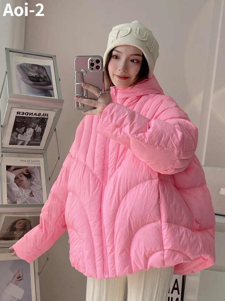 

Oversized Thickened Down Jacket Cloak Women's Winter New Fashion Light Soft Loose Puff 90 White Duck Puffer Coat Bread Clothes