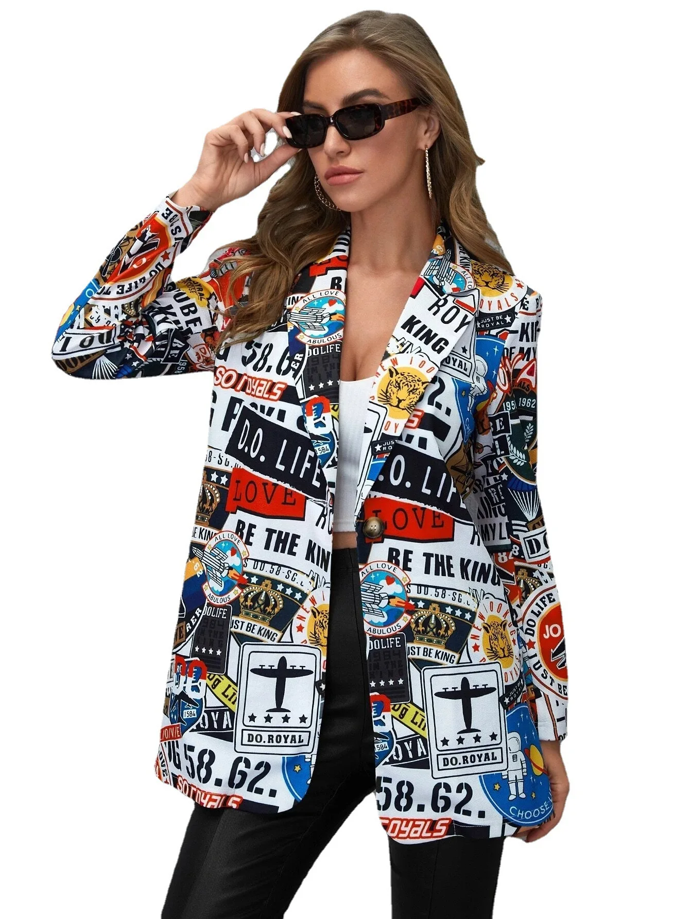 Blazer Coats Women\'s Autumn Suit Fashion Leisure Button Long Sleeve Overalls Office Lady Elegant Casual Jackets letter new