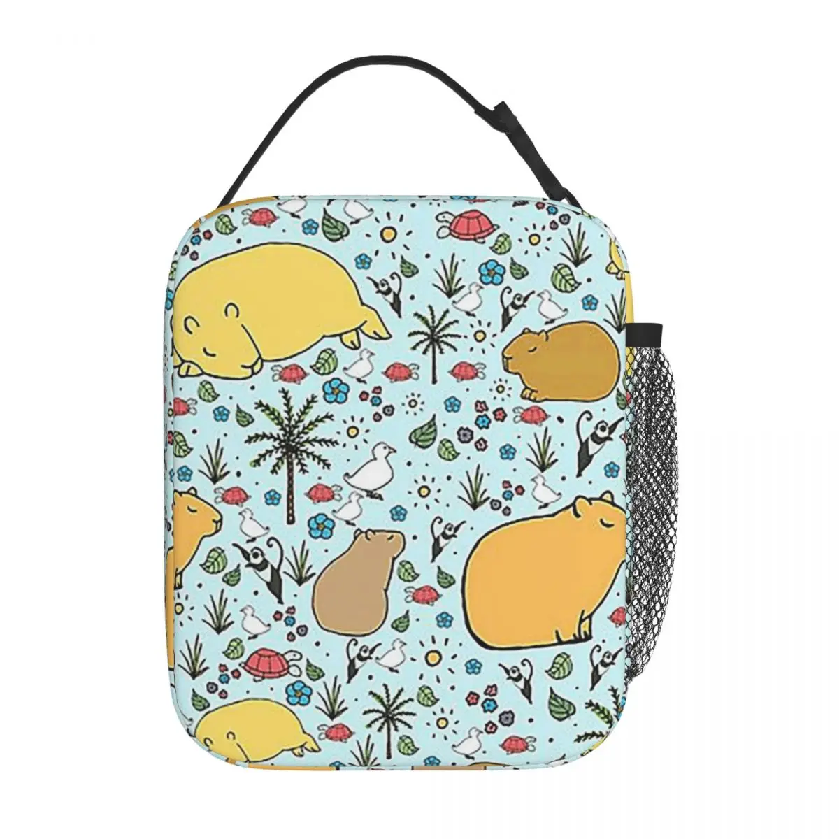 Capybaras In Blue Insulated Lunch Bag for Women Kids Portable Food Boxes Thermal Lunch Box Tote