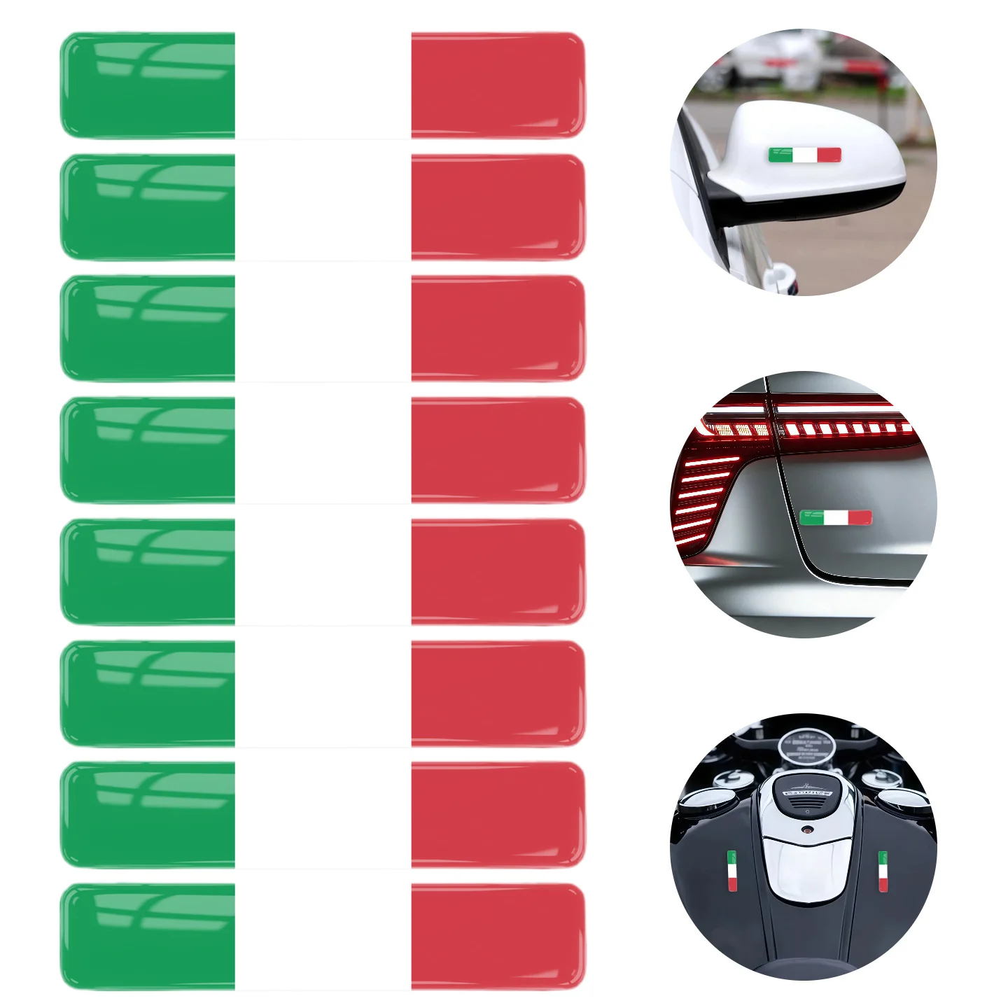 

Набор из 8 3D-наклеек из эпоксидной смолы с дизайном флага Италии для автомобиля, грузовика, мотоцикла, ноутбука. Аксессуары для авто.