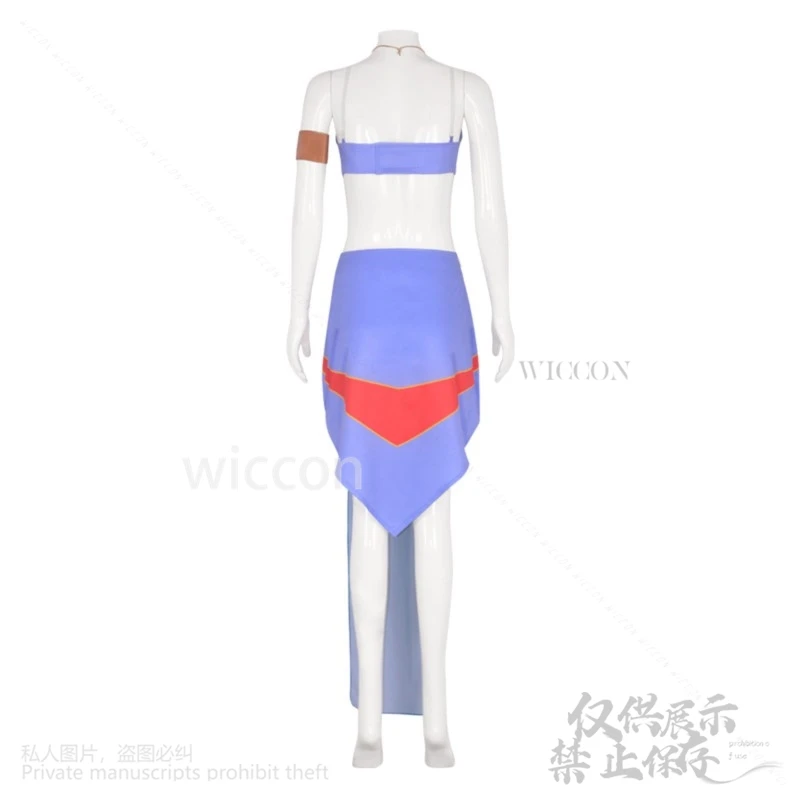 أنيمي فيلم أتلانتس تأثيري هالوين الأميرة كيدا زي فستان أزرق الدعاوى الفتيات كرنفال يتوهم مثير لوليتا طويل الباروكات الطرف